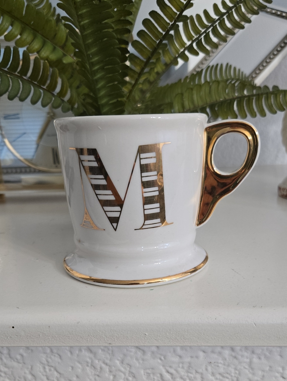 Anthropologie  Limited Edition Golden Monogram Mug "M"
